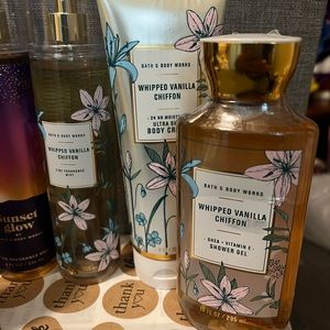 Bath & Body Works Whipped Vanilla Chiffon FFM, body cream, & shower gel